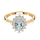 Aquamarine and Natural Cambodian Zircon Ring in 14K Gold Overlay Sterling Silver 1.14 Ct.
