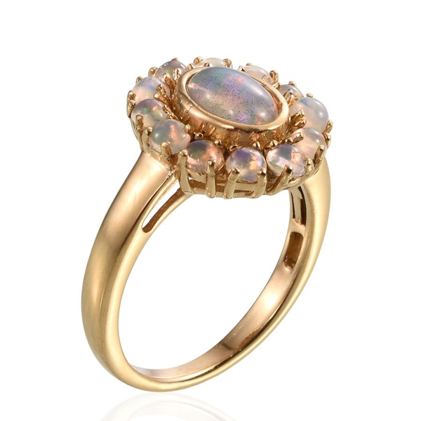AA Ethiopian Welo Opal (Ovl 0.75 Ct) Ring in 14K Gold Overlay Sterling Silver 1.500 Ct.