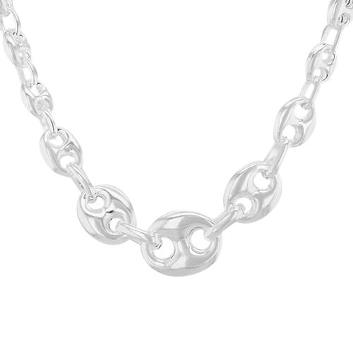 Hatton Garden Graduated Mariner Link Necklace in Sterling Silver 18