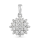 Lustro Stella Sterling Silver Floral Pendant Made with Finest CZ