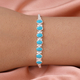 Close Out Deal - Arizona Sleeping Beauty Turquoise (Ovl) Foxtail Chain Bracelet (Size 7.5 with Extender) in Sterling Silver 3.07 Ct, Silver wt 8.22 Gms