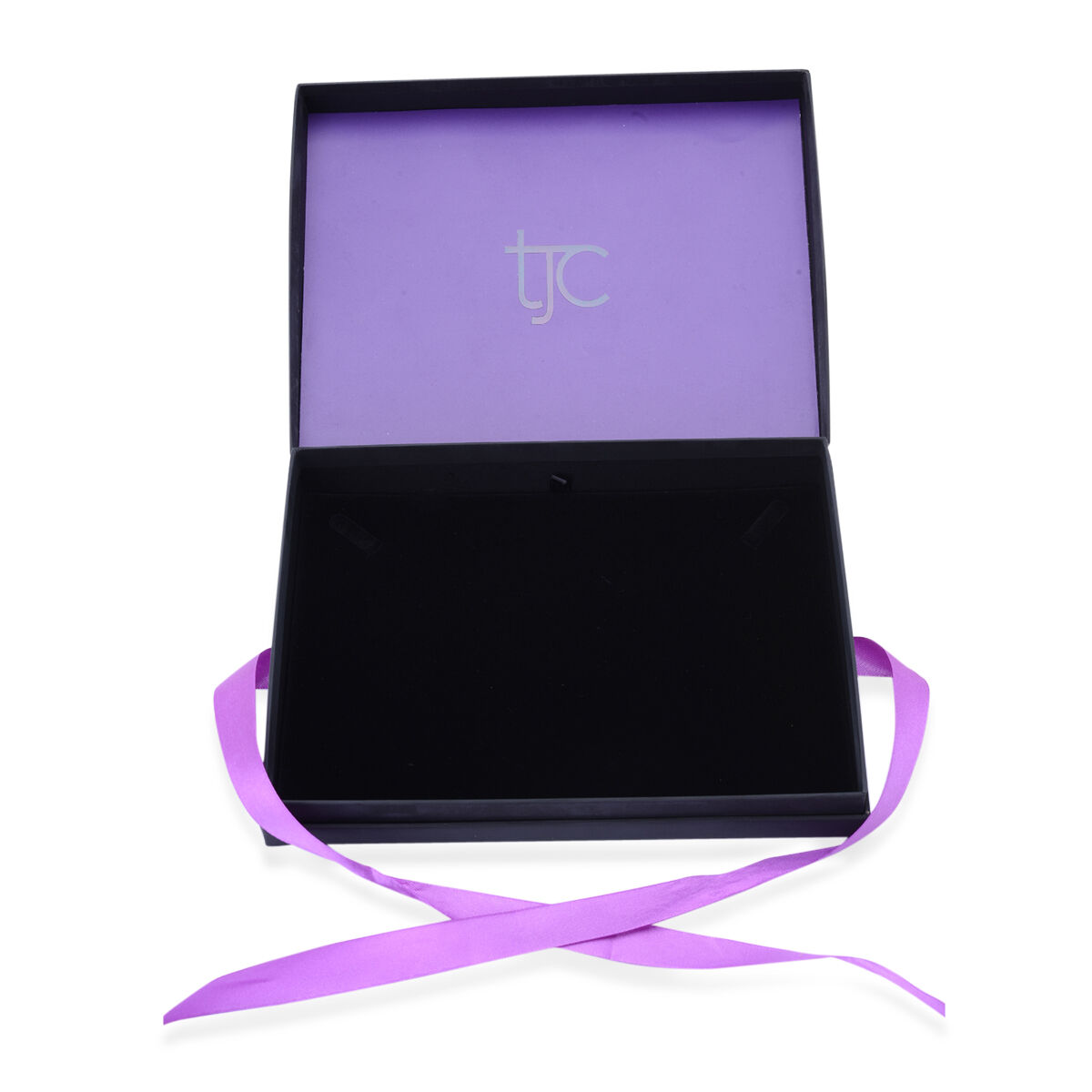 Luxury Black Necklace Gift Box With Purple Ribbon [22.1x17.1x4cm]