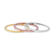 Set of 3 - Tricolour Gold Overlay Sterling Silver Band Ring