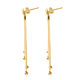 NY Close Out Deal - Yellow Gold Overlay Sterling Silver Dangling Earrings (with Push Back)