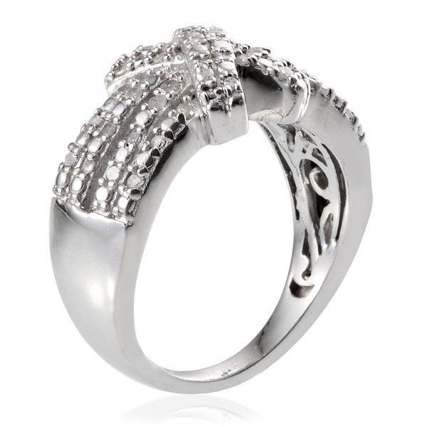 Diamond (Rnd) Ring in Platinum Overlay Sterling Silver 0.330 Ct.