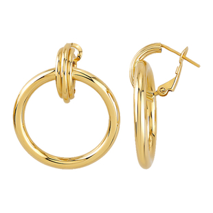 9K Yellow Gold Hoop Earrings (With Fancy Clasp), Gold Wt. 3.17 Gms
