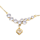 2 Piece Set - Simulated Diamond Necklace (Size 20 with 2 inch Extender) and Earrings (with Push Back) in Yellow Gold Colour