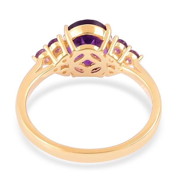 AA Lusaka Amethyst (Ovl 2.25 Ct) Ring in Yellow Gold Overlay Sterling Silver 2.750 Ct.