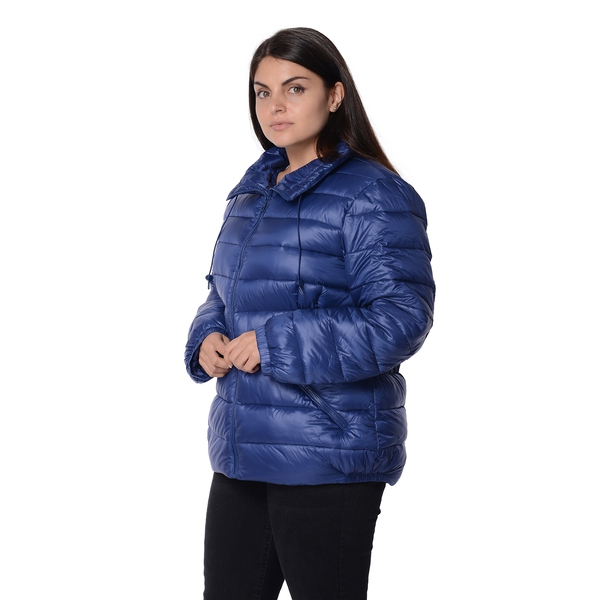 Stylish Short Puffer Jacket For Women (Size Large/ 14-16) - Navy