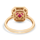 9K Yellow Gold AA African Ruby (FF) (Asscher Cut) and Diamond Ring 2.79 Ct.