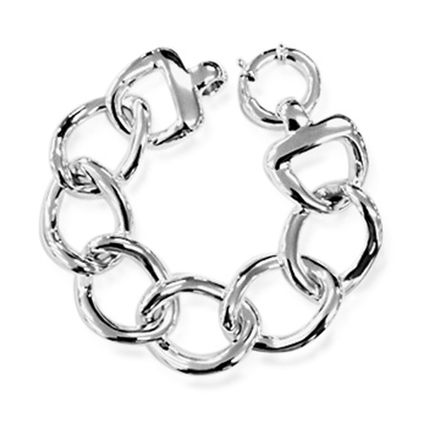 Thai Statement Collection Sterling Silver Curb Bracelet (Size 7), Silver wt 24.00 Gms.