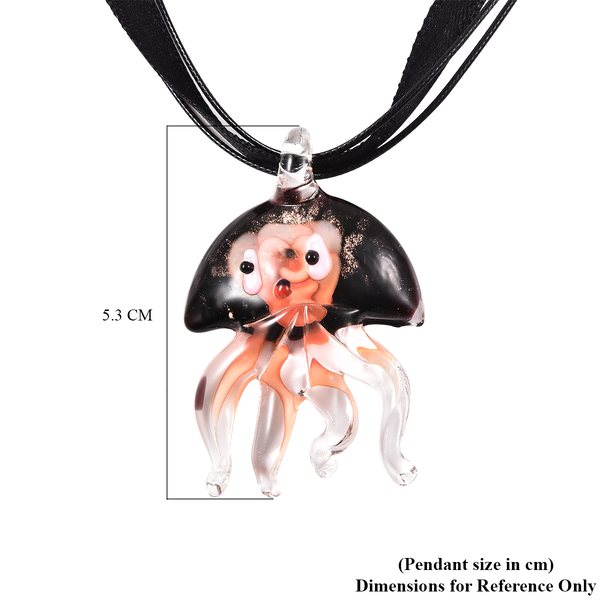 Purple Colour Murano Style Glass Octopus Pendant and Chain (Size 19 with 2 inch Extender)