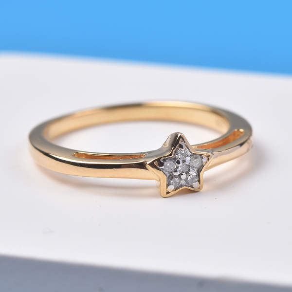 Diamond Star Stackable Ring in 14K Gold Overlay Sterling Silver