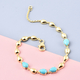 LucyQ Tear Drop Collection - Arizona Sleeping Beauty Turquoise Drop Bracelet (Size - 7.5) in Yellow Gold Overlay Sterling Silver 2.65 Ct.
