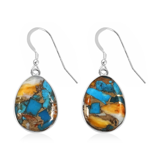 Santa Fe Collection - Turquoise Hook Earrings in Sterling Silver 12.000 Ct.
