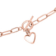 One Time Close Out Deal- Rose Gold Overlay Sterling Silver Paperclip Necklace (Size - 24) With T-Bar Clasp