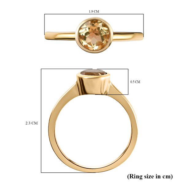 Citrine Solitaire Ring in 14K Gold Overlay Sterling Silver