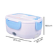 Portable Electric Heating Lunch Box in White & Light Blue (Size:23.5x16.5x10.5cm)