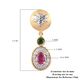 GP Itallian Garden Leaf and Flower - Chrome Diopside, African Ruby (FF), Natural Cambodian Zircon and Blue Sapphire Earrings in 14K Gold Overlay Sterling Silver 1.99 Ct.