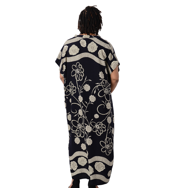 Floral Printed Long Dress in Navy (Size 80x30cm)
