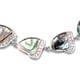 Abalone Shell and White Austrian Crystal Bracelet (Size - 6.75 With 2.5 Inch Extender) in Silver Tone