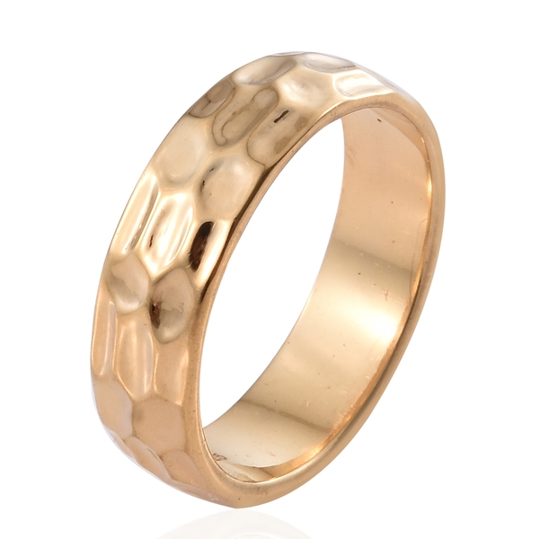 Silver 6mm Texture Band Ring in Gold Overlay, Silver wt. 4.00 Gms.