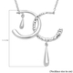 LUCYQ Texture Drop Collection - Multi Texture Rhodium Overlay Sterling Silver Necklace (Size - 16/18) with Lobster Clasp