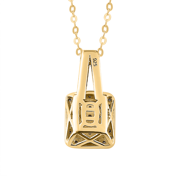 Diamond Pendant with Chain (Size 20) in 14K Gold Overlay Sterling Silver 0.34 Ct.