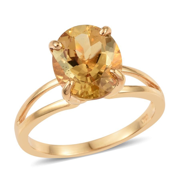 Marialite (Ovl) Solitaire Ring in 14K Gold Overlay Sterling Silver 4.000 Ct.