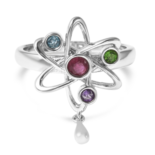 LucyQ Constellation Collection - African Ruby (FF), London Blue Topaz, Chrome Diopside and Amethyst 