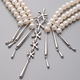 LucyQ Pearl Splash Collection - White Freshwater Edwardian Pearl Statement Necklace (Size 24) in Rho