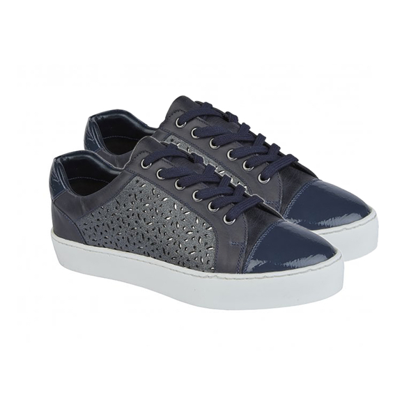 Lotus Navy Leather Cologne Lace-Up Trainers (Size 3)