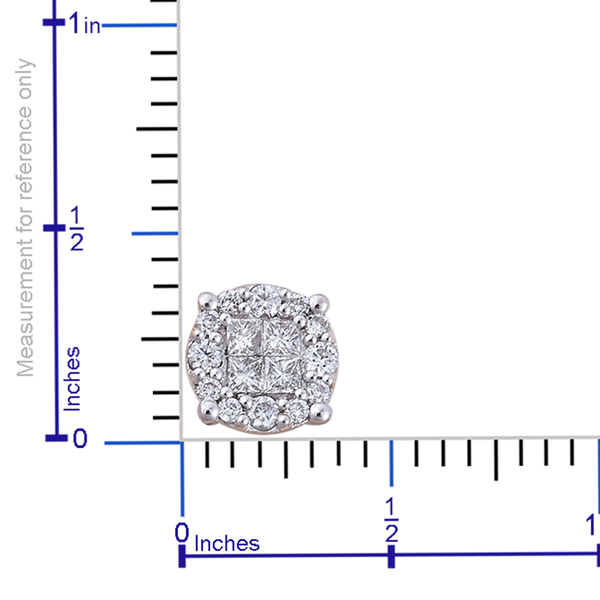 ILIANA 18K Y Gold IGI Certified Diamond (Sqr) (SI/ G-H) Stud Earrings (with Screw Back) 1.000 Ct.