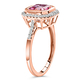 The Pink Star 9K Rose Gold Pink Moissanite (Asscher Cut) and White Moissanite Ring 3.09 Ct.