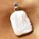 White Keshi Pearl Pendant in Rhodium Overlay Sterling Silver