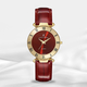 Jacques Du Manoir Swiss Movement Red Dial Water Resistant Coupole Watch with Red Strap - 33mm
