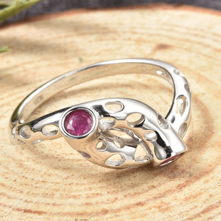 RACHEL GALLEY Allegro Collection - African Ruby (FF) Bypass Ring in Rhodium Overlay Sterling Silver