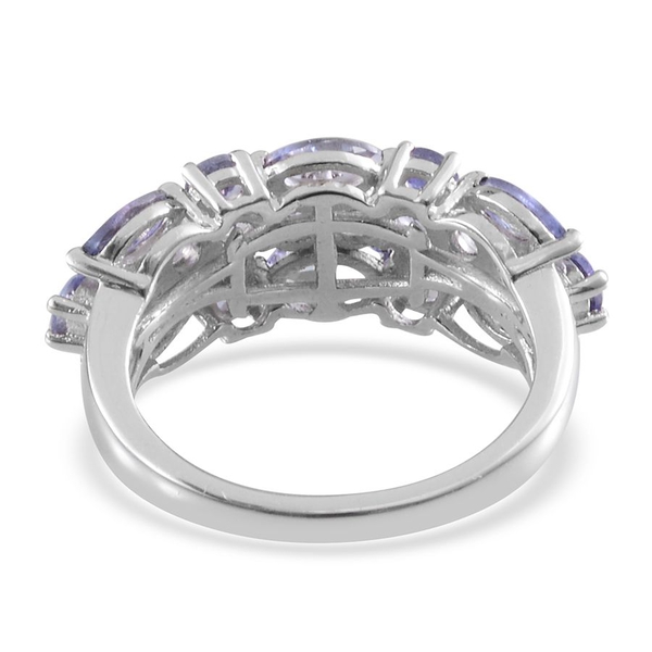 Tanzanite (Mrq) Ring in Platinum Overlay Sterling Silver 2.750 Ct.