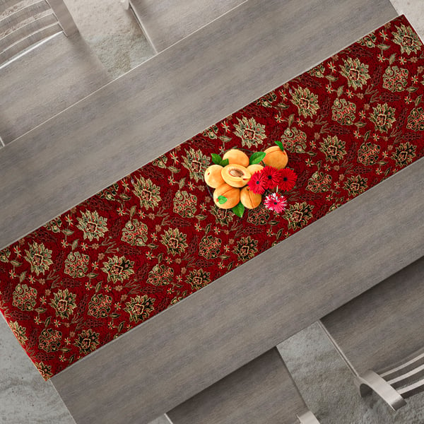 Turkish Table Runner with Tassels (Size 175x49 cm) - Red