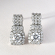 Lustro Stella Platinum Overlay Sterling Silver Earrings (with Push Back) Made with Finest CZ 3.22 Ct.