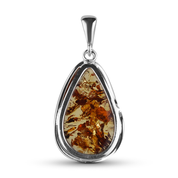 Baltic Amber Pendant in Sterling Silver, Silver Wt. 5.00 Gms