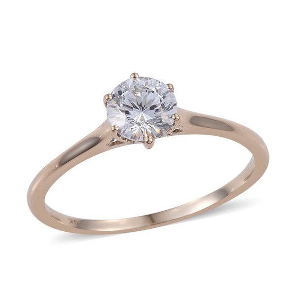 9K Y Gold (Rnd) Solitaire Ring Made with Finest CZ