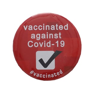 Vaccinated Badge in Red (Size- 4.5 CM)