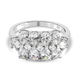 Lustro Stella Platinum Overlay Sterling Silver Ring Made with Finest CZ 3.69 Ct.