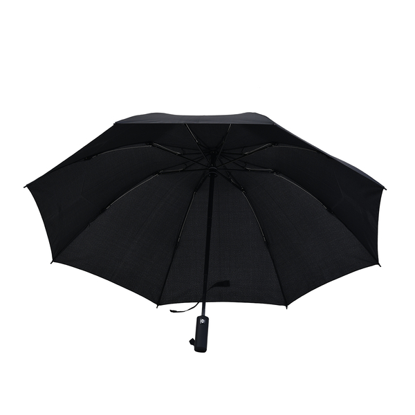 3 Fold Automatic Open Close Reverse Compact Inverted Umbrella - Black