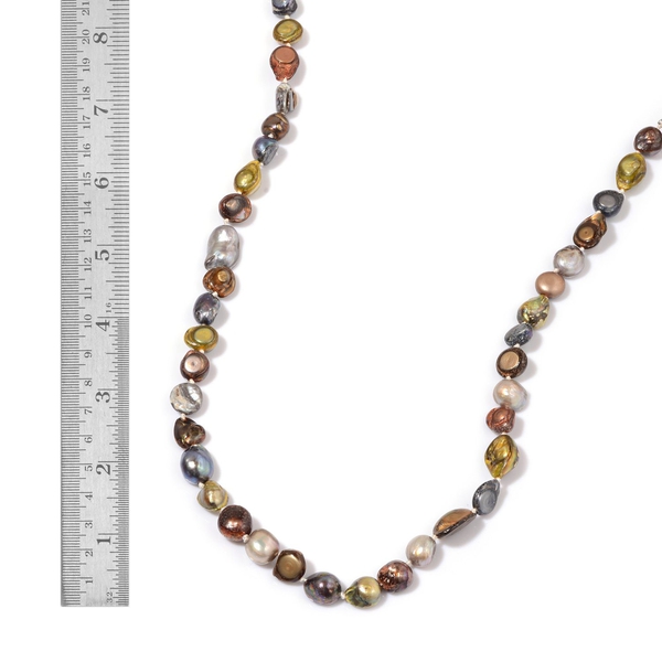 Chocolate and Multi Colour Keshi Pearl Necklace (Size 48) 465.000 Ct.