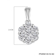 Moissanite Floral Pendant in Platinum Overlay Sterling Silver 1.18 Ct.
