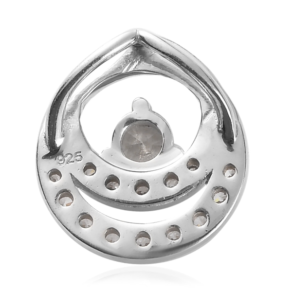 Lustro Stella Platinum Overlay Sterling Silver Pendant Made with Finest CZ