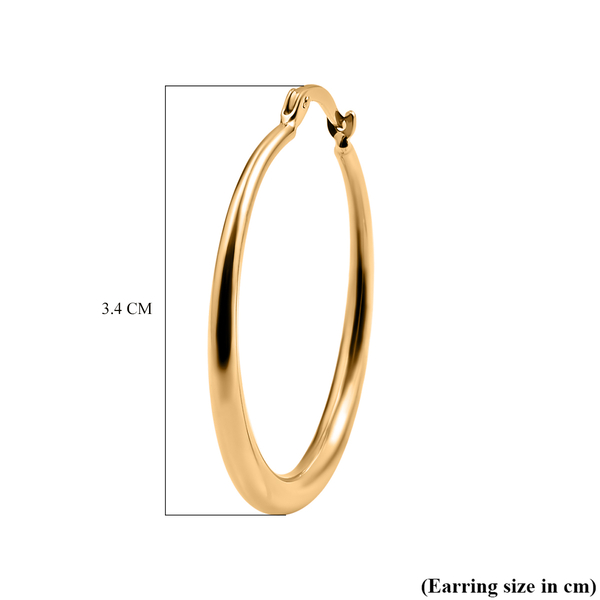 One Time Close Out Deal - 9K Yellow Gold Hoop Earrings (With Clasp)