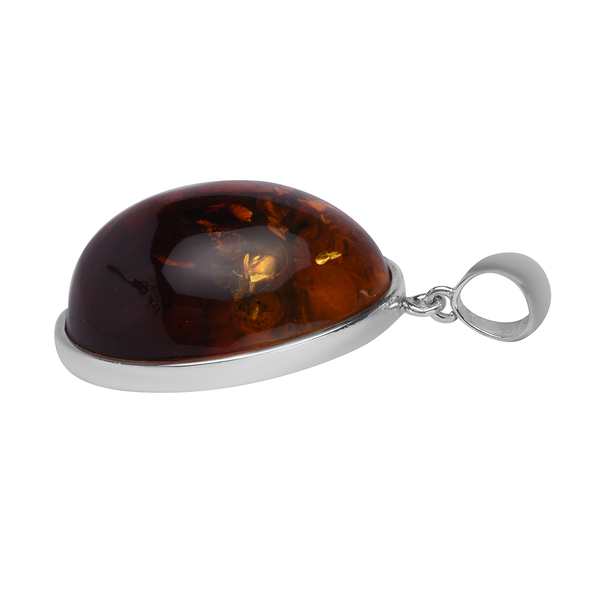 Natural Baltic Amber Pendant in Sterling Silver, Silver Wt. 8.80 Gms